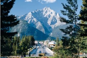 banff avenue in the summer