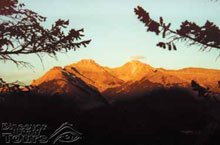 sunset on the mountains