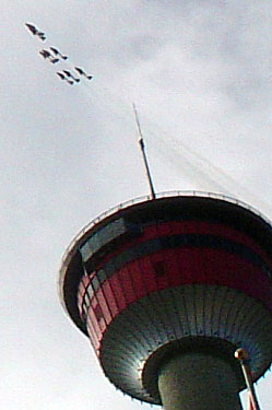 calgary stampede air show, calgary tower 