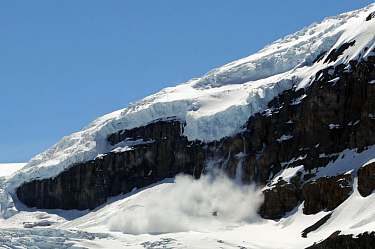 avalanche on the athabasca glacier - icefields parkway