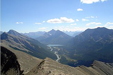 spray lakes - view from east end of mount rundle