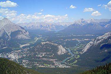 view of banff from sanson peak, sulphur mountain