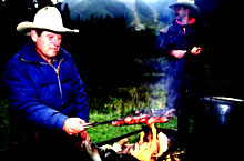 banff horseback riding - steak fry
